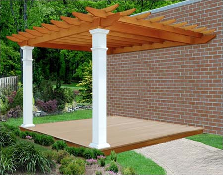 Red Cedar Wall Mounted Oasis Pergola