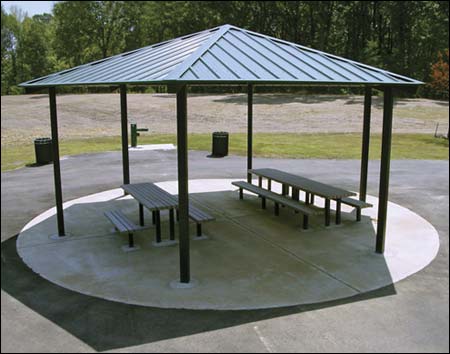 28' x 28' All Steel Orchard Pavilion Shown w/Painted Steel Frame