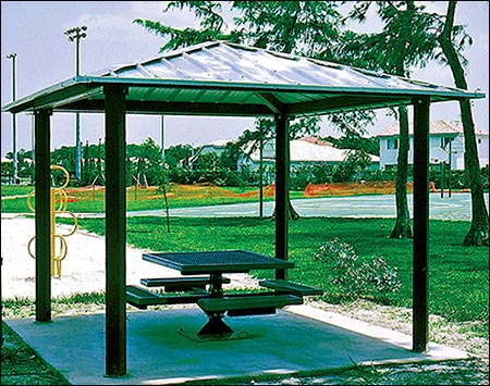 10' x 10' All Steel Forestview Pavilion Shown w/Custom Screen and Painted Steel