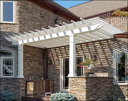 Fiberglass 2-Beam Wall Mount Pergolas