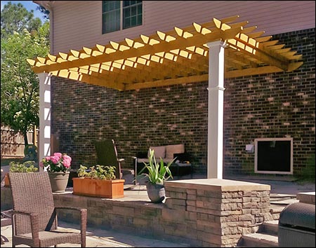 Treated Pine Wall Mounted Solace Pergola