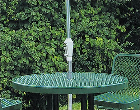 36" Round Metal Picnic Table w/ Attached Chairs