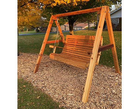 Red Cedar Royal Highback Porch Swing w/A-Frame Swing Stand