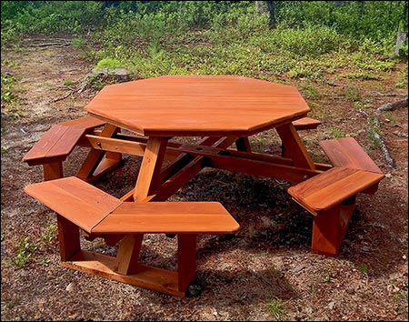 Red Cedar Octagon Walk-In Picnic Table