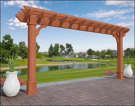 Rustic Red Cedar In-Line Pergolas