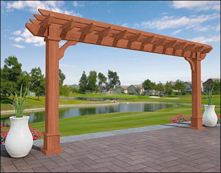 Rough Cut Cedar In-Line Pergolas