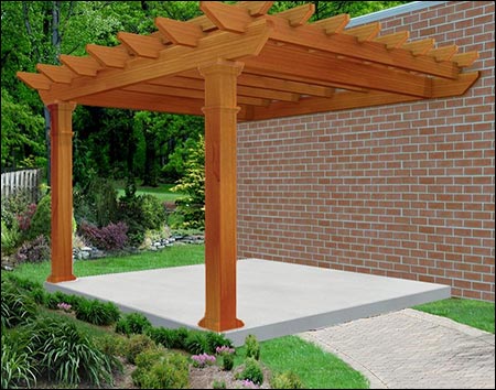 Rustic Red Cedar Vintage Classic Wall Mount Pergola