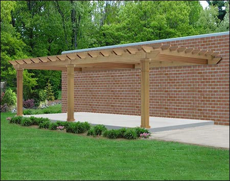 Rough Cut Cedar Vintage Classic Wall Mount Pergola