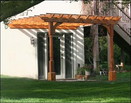 Red Cedar Wall Mount 2-Beam Pergolas