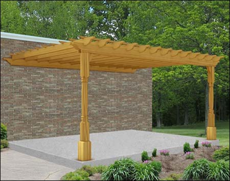 Treated Pine Wall Mount 2-Beam Pergolas