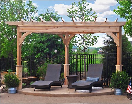 Red Cedar Triangle Corner Free Standing Pergolas | Pergolas by Material ...