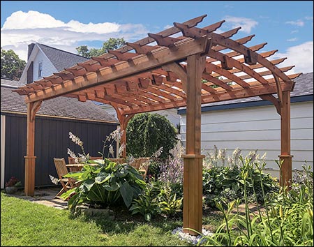 Red Cedar Free Standing Arched Pergolas