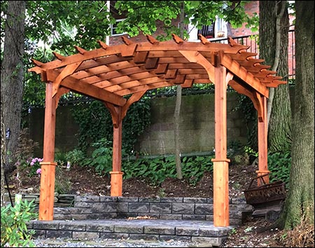 Red Cedar Free Standing Arched Pergolas