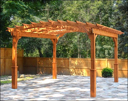 Red Cedar Free Standing Arched Pergolas