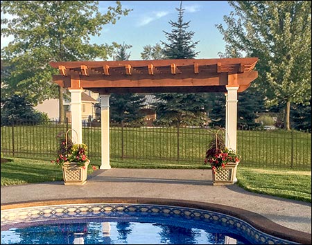 Rustic Red Cedar Free Standing Solace Pergola