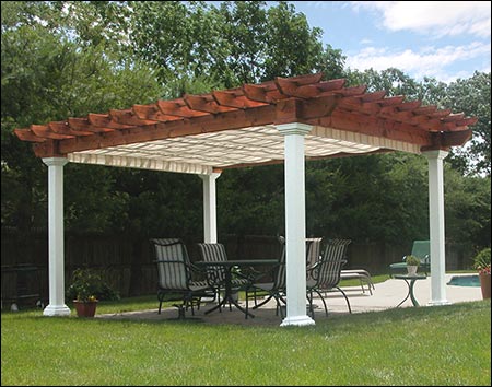 Rough Cut Cedar Free Standing Oasis Pergola