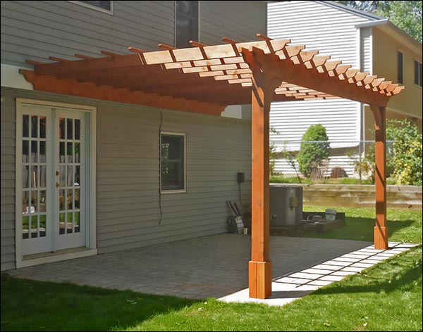 Red Cedar Wall Mount 2-Beam Pergolas