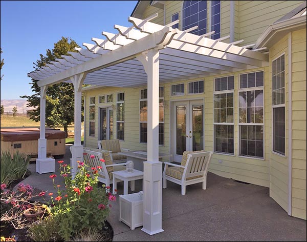 Vinyl Wall Mount 2-Beam Pergolas