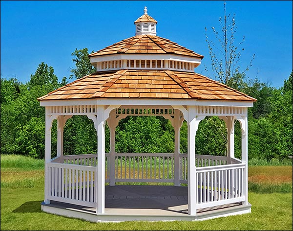 Vinyl Double Roof Octagon Gazebos