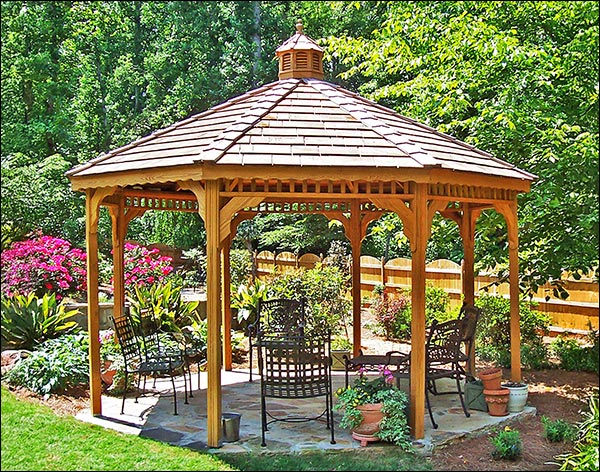 Treated Pine Single Roof Octagon Gazebos