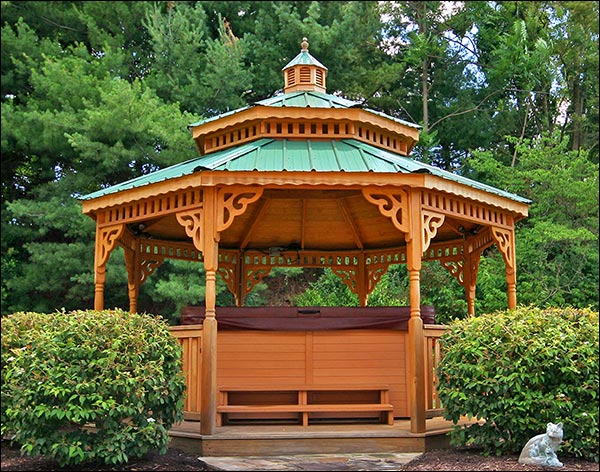 Treated Pine Double Roof Octagon Gazebos