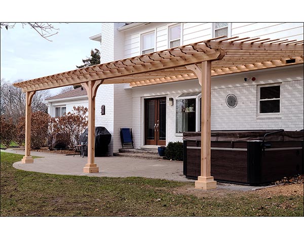 Red Cedar Wall Mount 2-Beam Pergolas