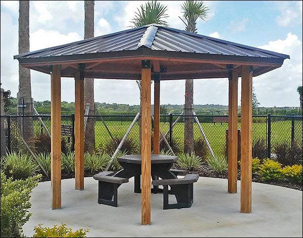 Wood Single Roof Orchard (Hexagon) Pavilions