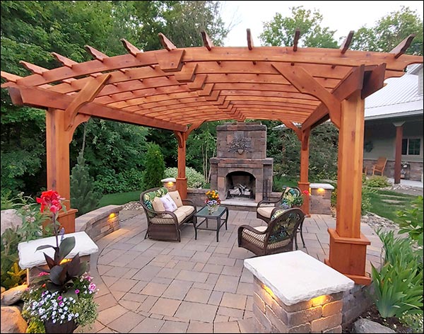 Red Cedar Free Standing Arched Pergolas