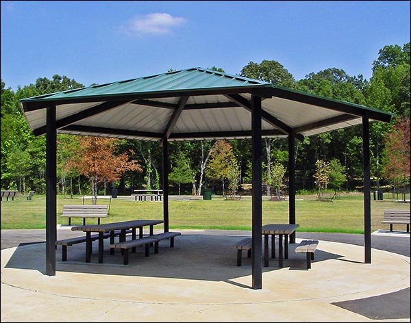 All Steel Single Roof Orchard (Hexagon) Pavilions