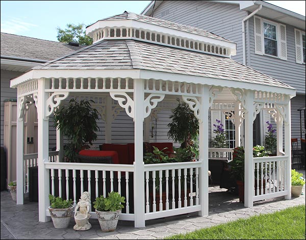 Vinyl Double Roof Oval Gazebos