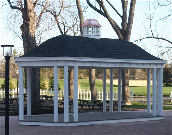 Vinyl Belle Roof Elongated Hexagon Gazebos