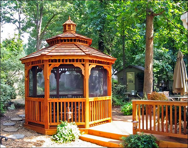 Red Cedar Double Roof Octagon Gazebos