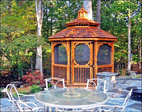 Red Cedar Double Roof Octagon Gazebos