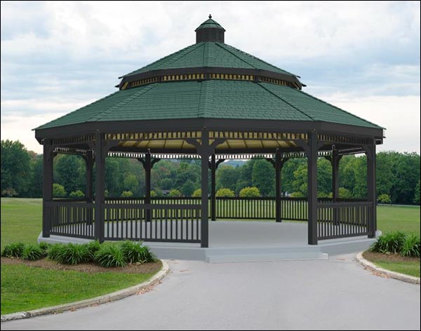 Vinyl Double Roof Dodecagon Gazebos