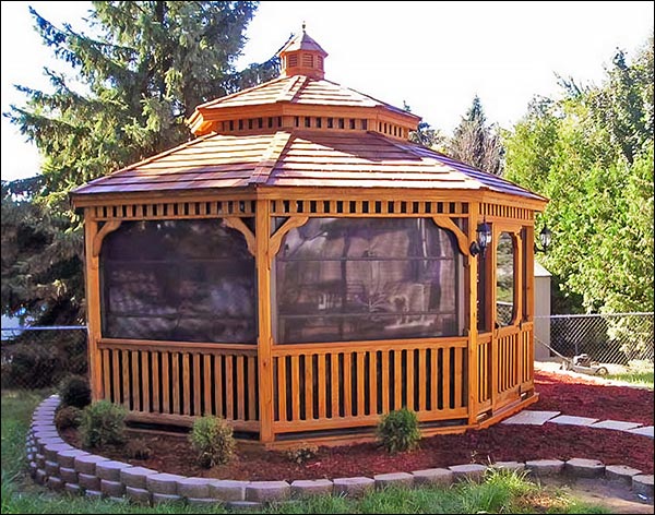 Treated Pine Double Roof Octagon Gazebos