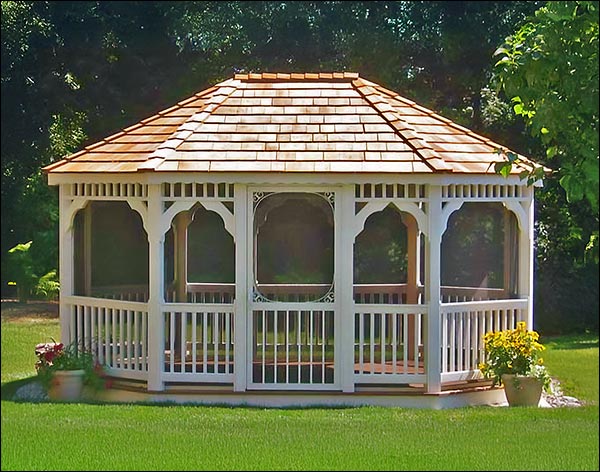 Vinyl Single Roof Oval Gazebos