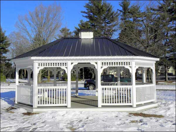 Vinyl Single Roof Oval Gazebos