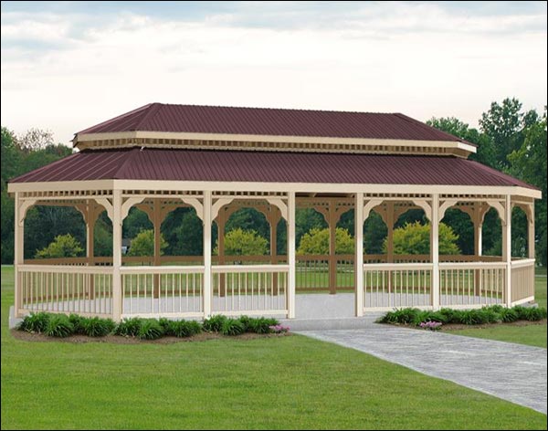 Vinyl Double Roof Oval Gazebos