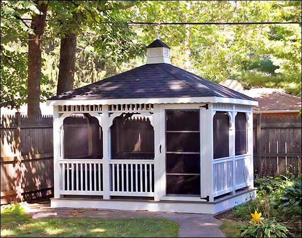 Vinyl Single Roof Rectangle Gazebos