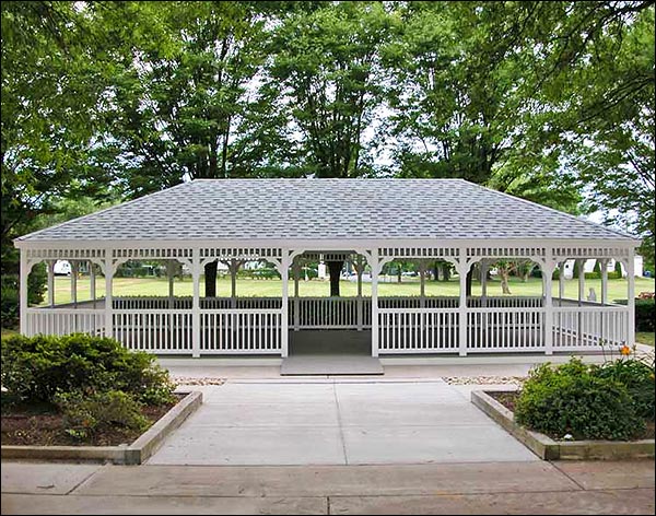 Vinyl Single Roof Rectangle Gazebos