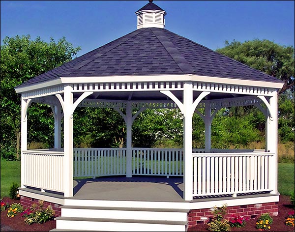 Vinyl Single Roof Octagon Gazebos