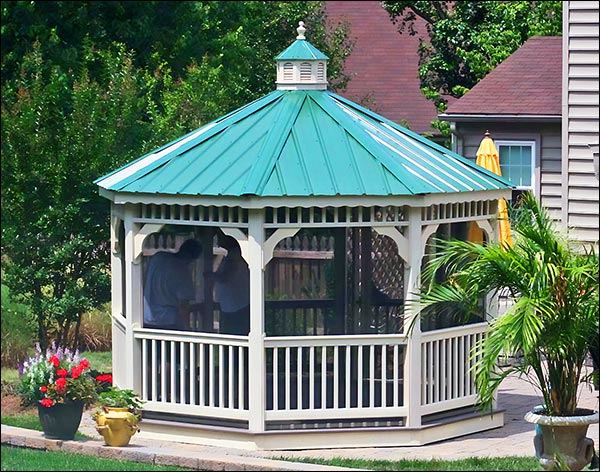 Vinyl Single Roof Octagon Gazebos