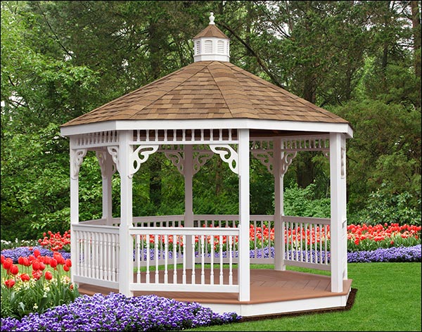 Vinyl Single Roof Octagon Gazebos