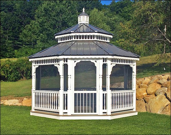 Vinyl Double Roof Octagon Gazebos