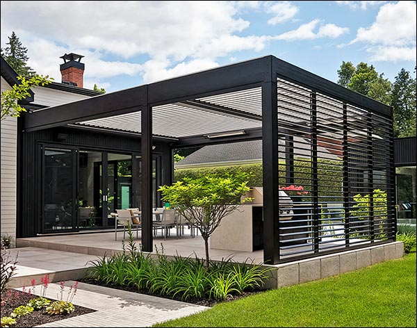 Aluminum Motorized Free-Standing Louvered Pergola