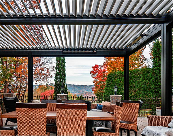 Aluminum Motorized Free-Standing Louvered Pergola