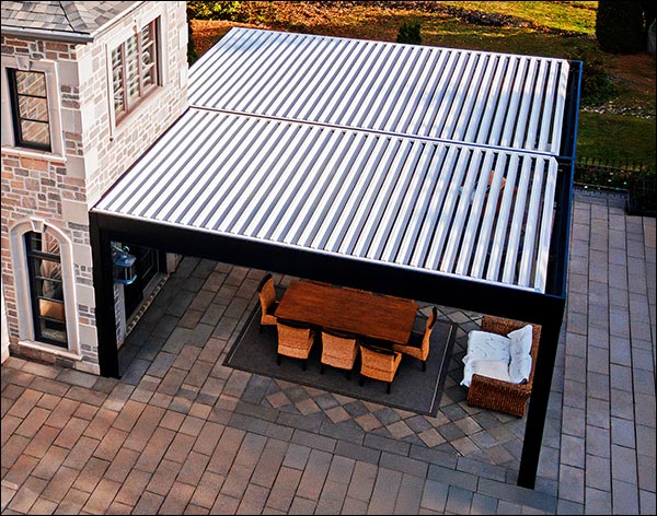 Aluminum Motorized Free-Standing Louvered Pergola