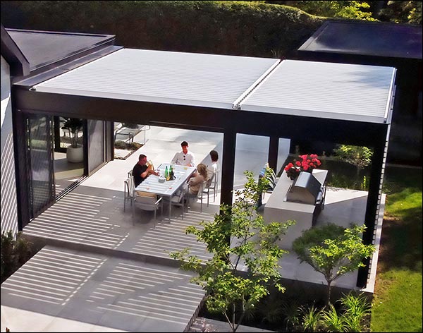 Aluminum Motorized Free-Standing Louvered Pergola