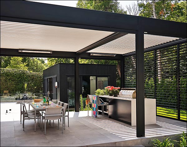 Aluminum Motorized Free-Standing Louvered Pergola