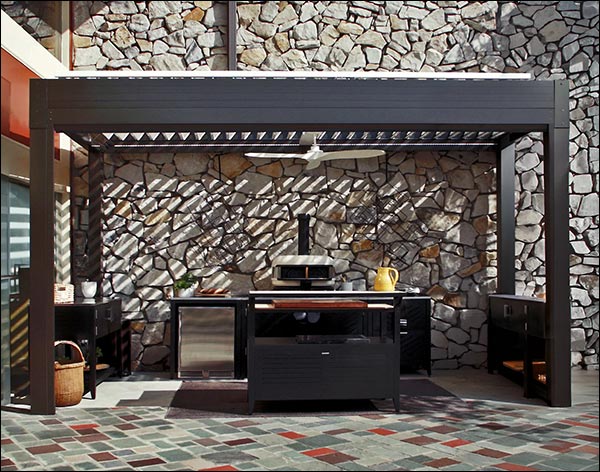 Aluminum Motorized Free-Standing Louvered Pergola